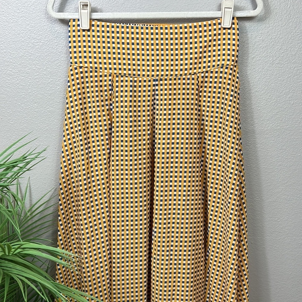 TOV Los Angeles Checked Maxi Skirt 38 Blue Yellow Small - Picture 2 of 9